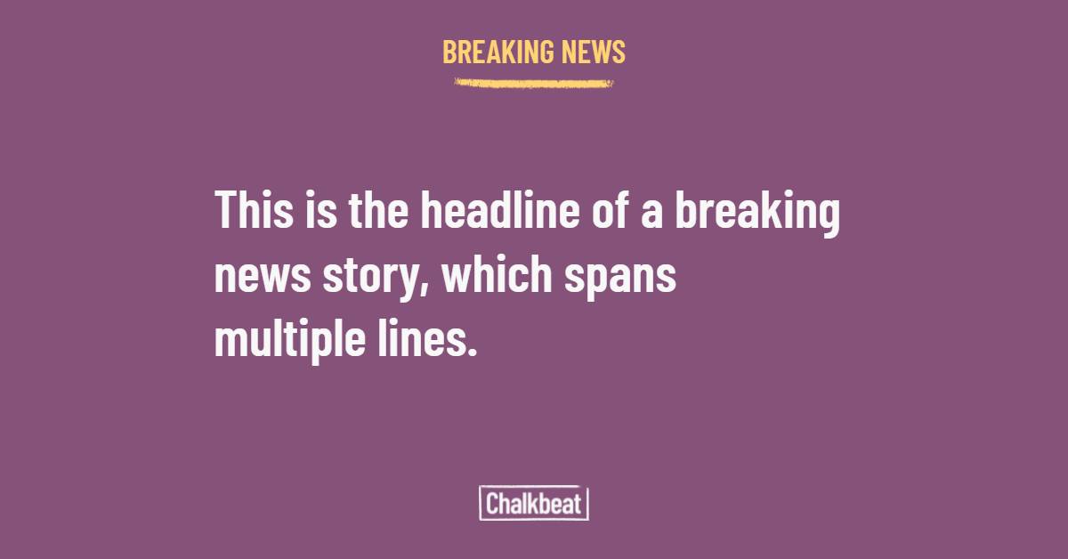 A breaking news image reading 'this is the headline of a breaking news story'